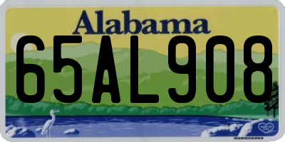 AL license plate 65AL908
