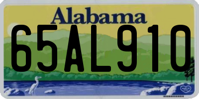 AL license plate 65AL910