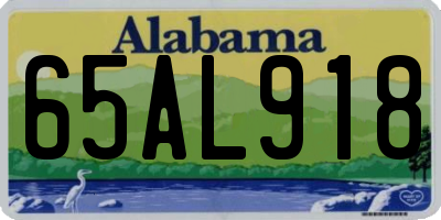 AL license plate 65AL918