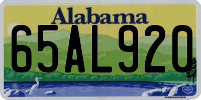 AL license plate 65AL920