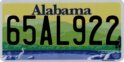 AL license plate 65AL922