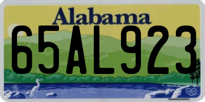 AL license plate 65AL923