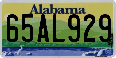 AL license plate 65AL929