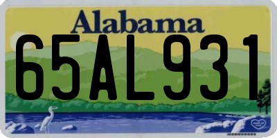 AL license plate 65AL931