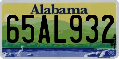 AL license plate 65AL932