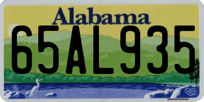 AL license plate 65AL935