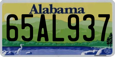 AL license plate 65AL937