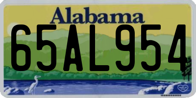 AL license plate 65AL954