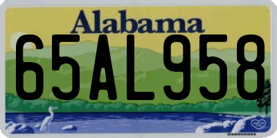 AL license plate 65AL958