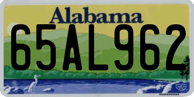 AL license plate 65AL962