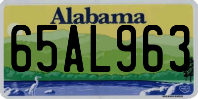 AL license plate 65AL963