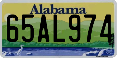 AL license plate 65AL974