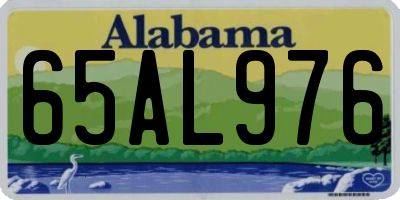 AL license plate 65AL976