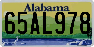 AL license plate 65AL978