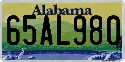 AL license plate 65AL980