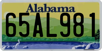 AL license plate 65AL981