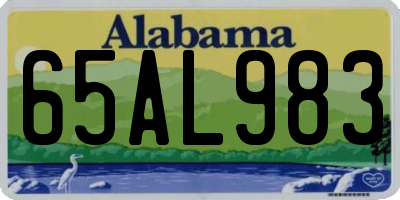AL license plate 65AL983