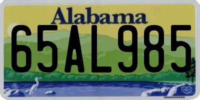 AL license plate 65AL985
