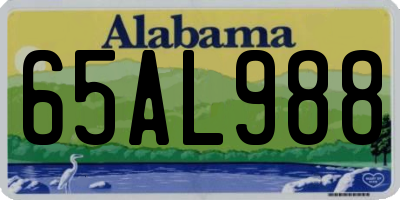 AL license plate 65AL988