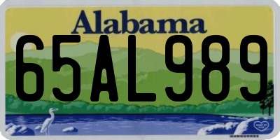 AL license plate 65AL989