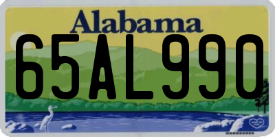 AL license plate 65AL990