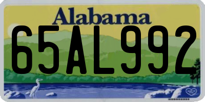 AL license plate 65AL992