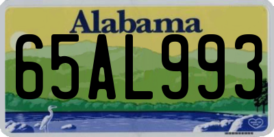 AL license plate 65AL993