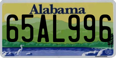 AL license plate 65AL996