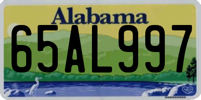AL license plate 65AL997