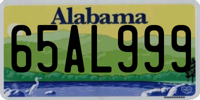 AL license plate 65AL999