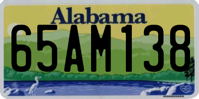 AL license plate 65AM138