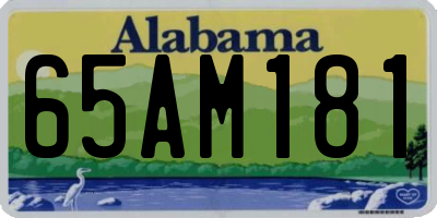 AL license plate 65AM181