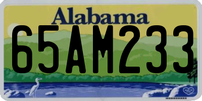 AL license plate 65AM233