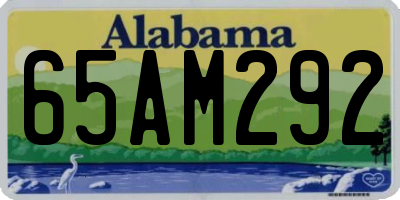 AL license plate 65AM292