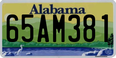 AL license plate 65AM381