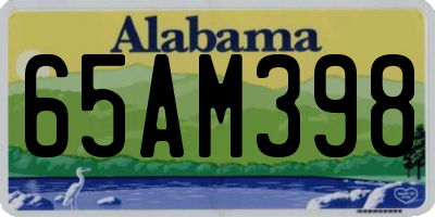 AL license plate 65AM398