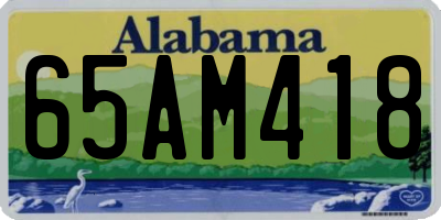AL license plate 65AM418