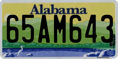AL license plate 65AM643
