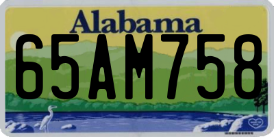 AL license plate 65AM758
