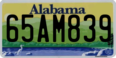 AL license plate 65AM839