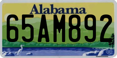 AL license plate 65AM892
