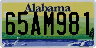 AL license plate 65AM981