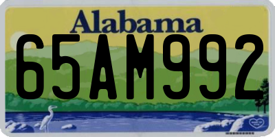AL license plate 65AM992