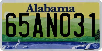 AL license plate 65AN031