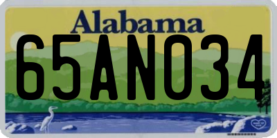 AL license plate 65AN034