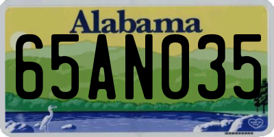 AL license plate 65AN035