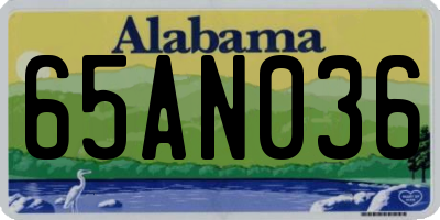 AL license plate 65AN036