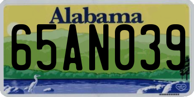 AL license plate 65AN039