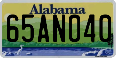 AL license plate 65AN040