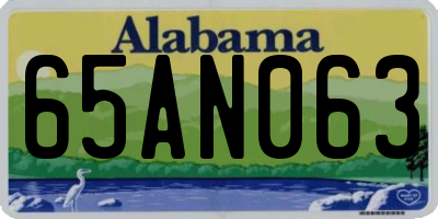 AL license plate 65AN063